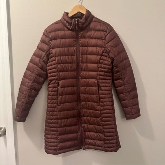 Patagonia Fiona Parka Women’s Small Dark Ruby Down Quilted Lightweight Coat - Picture 3 of 14
